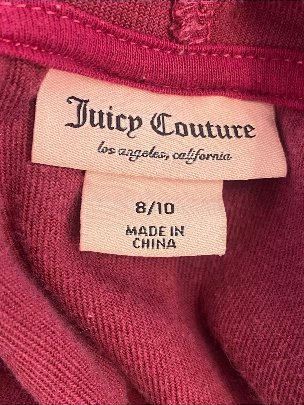 Juicy Couture Kids Velour Hoodie & Pants Set - Deep Berry Pink Size 8/10